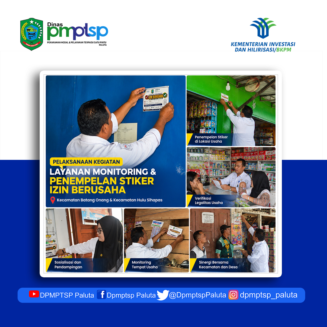 PELAKSANAAN LAYANAN MONITORING DAN PENEMPELAN STIKER IZIN BERUSAHA